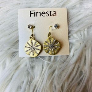 2pc Gold Shaped Dangle Earring With Stud Earring’s